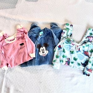 Disney, Hatley & Milani Threads Baby Christmas Winter Romper‎ Bundle 6–9M